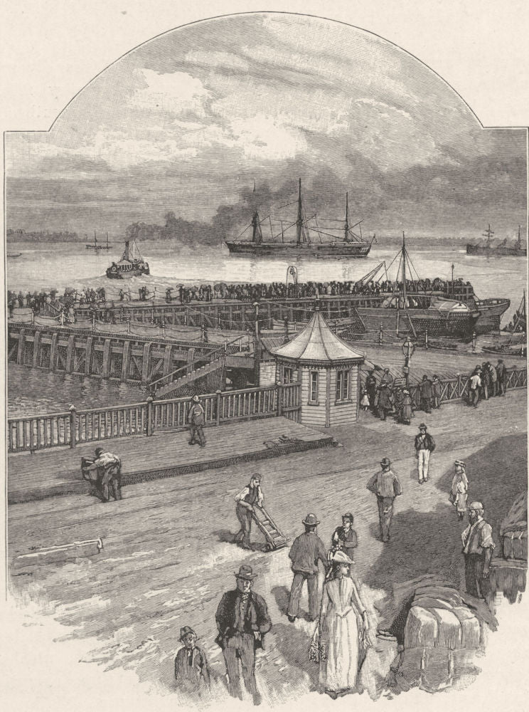 ESSEX. Harwich. The Quay 1901 old antique vintage print picture